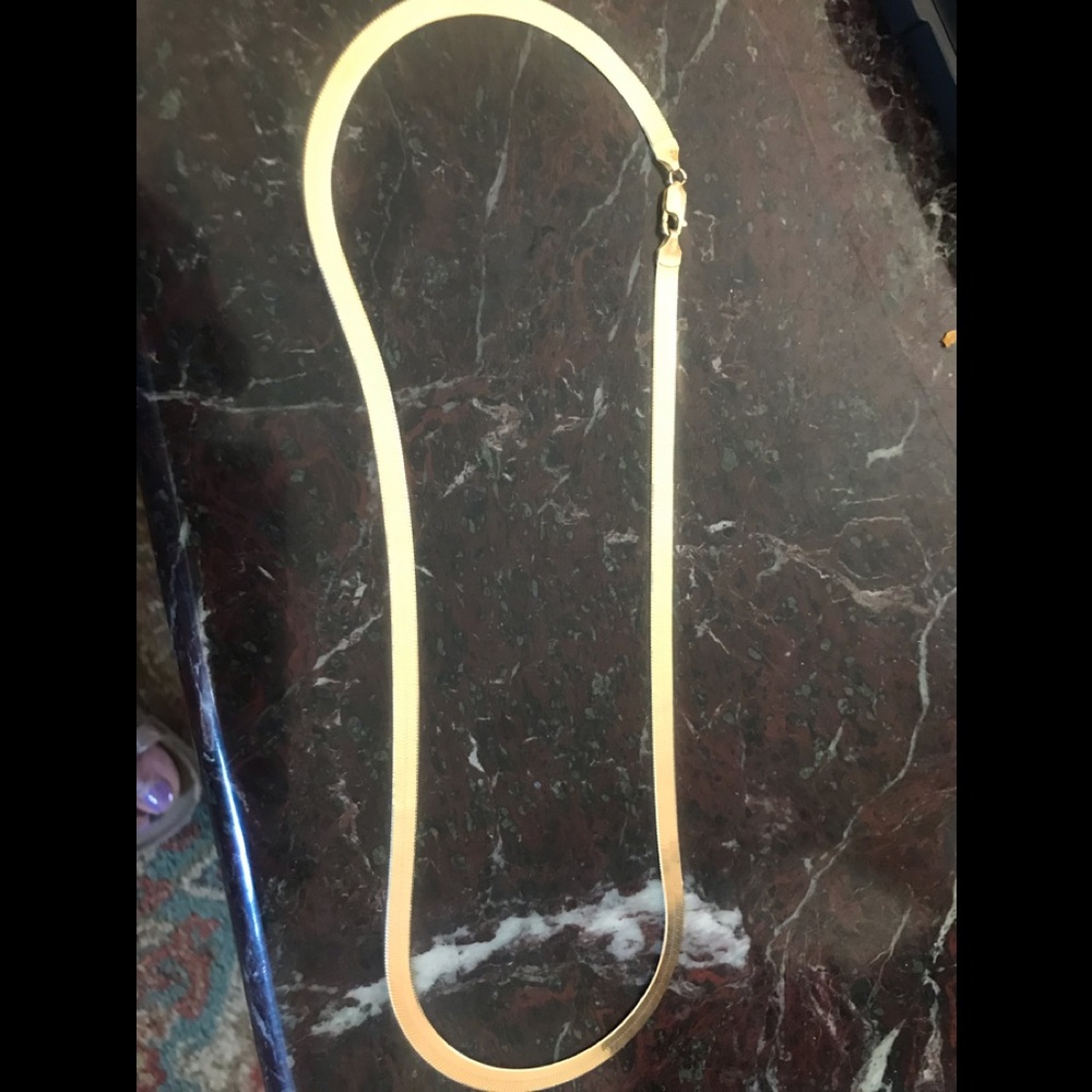 14k 5mm herringbone necklace